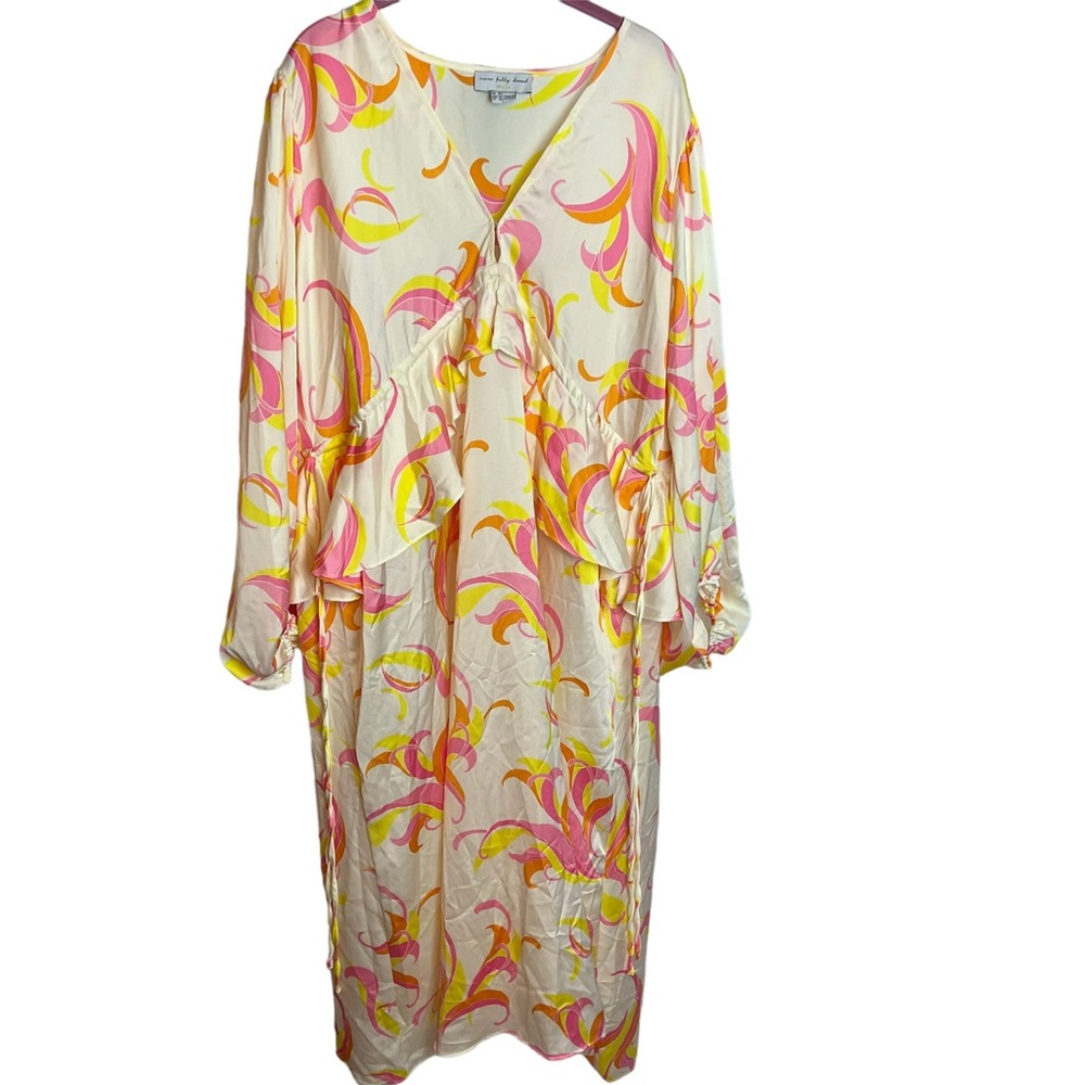 Never Fully Dressed Women's Swirl Print Long Sleeve Dress, size 16